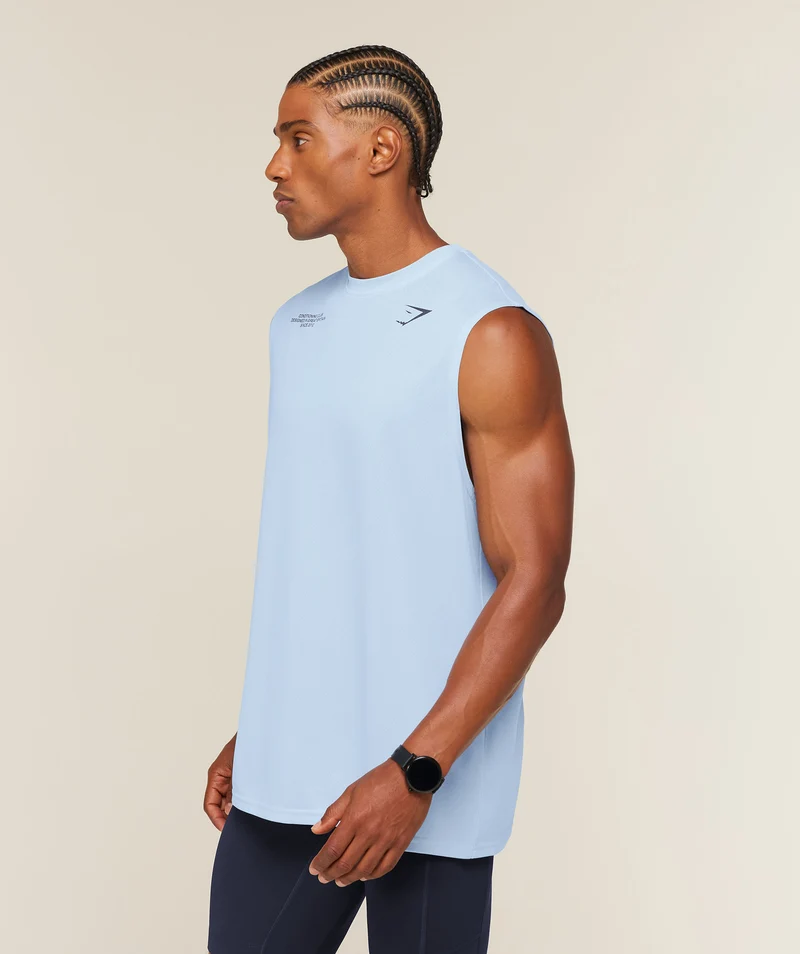 Gymshark Conditioning Club Washed Tank - Tranquil Blue/Heavy Blue/Wash