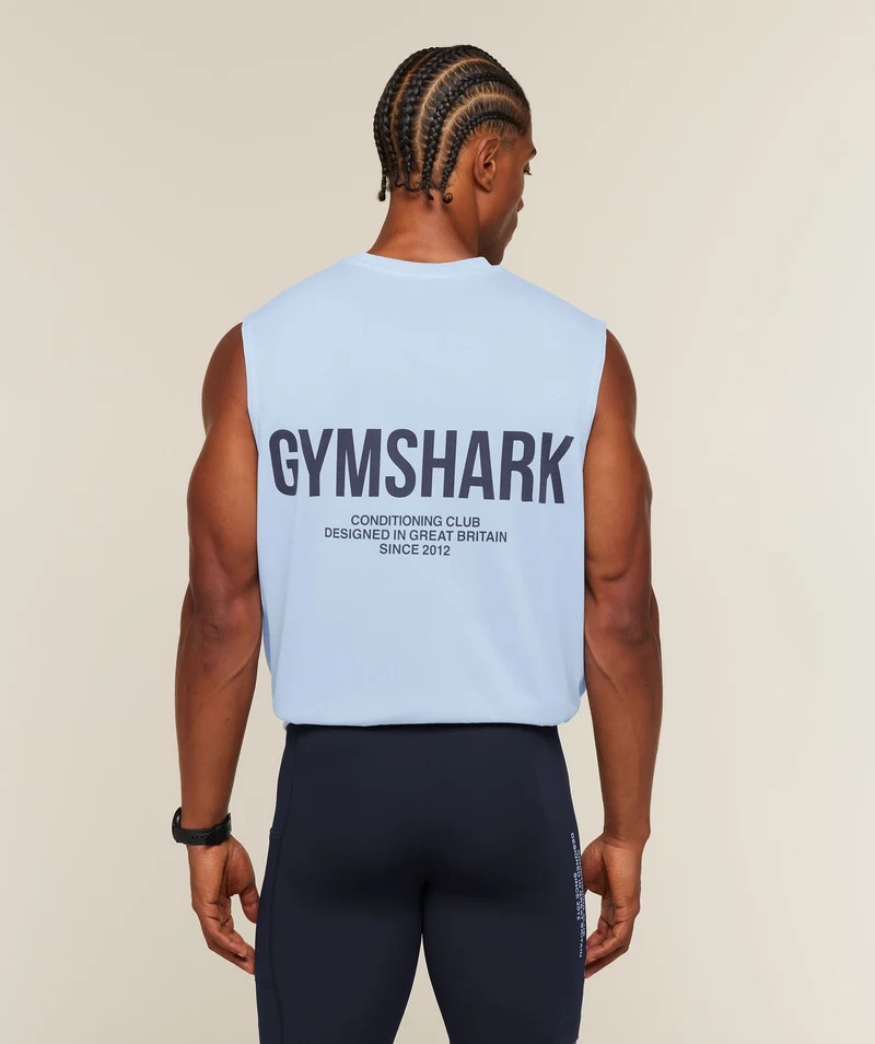 Gymshark Conditioning Club Washed Tank - Tranquil Blue/Heavy Blue/Wash