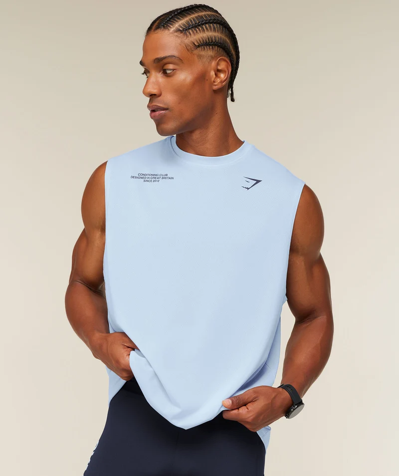 Gymshark Conditioning Club Washed Tank - Tranquil Blue/Heavy Blue/Wash