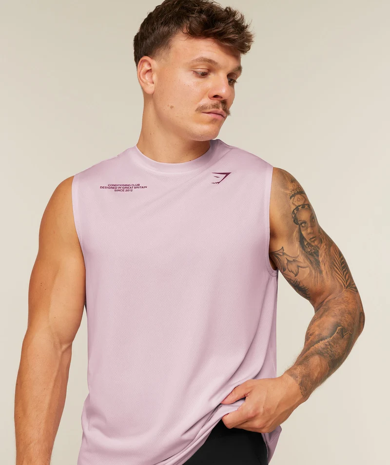 Gymshark Conditioning Club Washed Tank - Haze Pink/Soft Brown/Wash