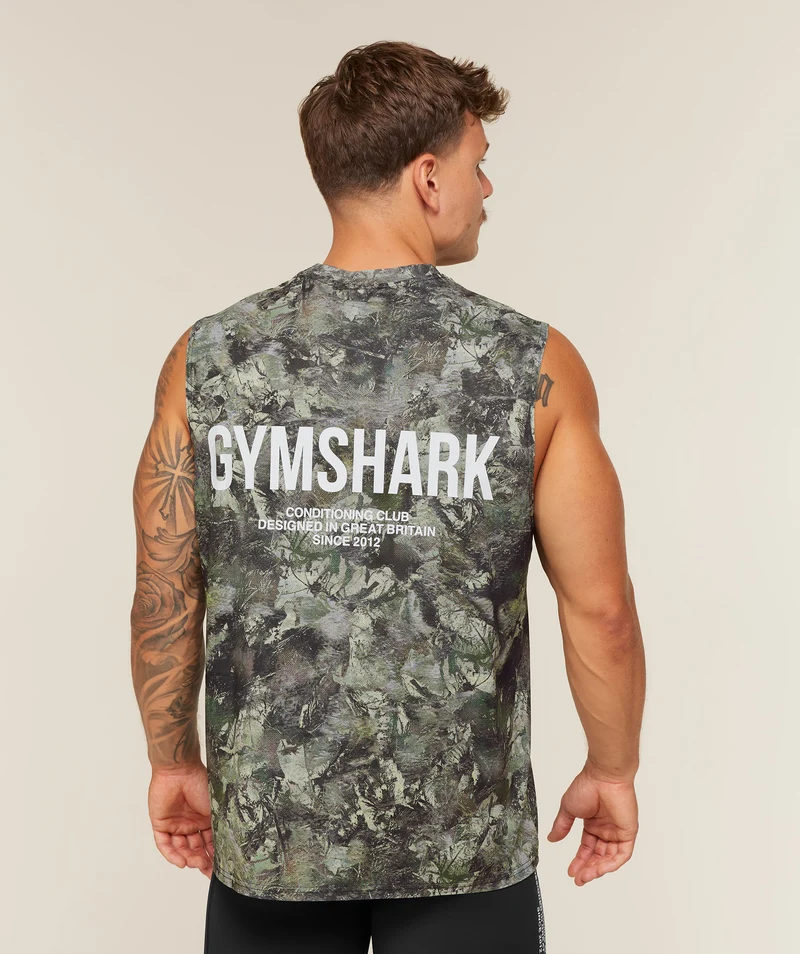 Gymshark Conditioning Club Washed Tank - Chalk Beige/White/Wash