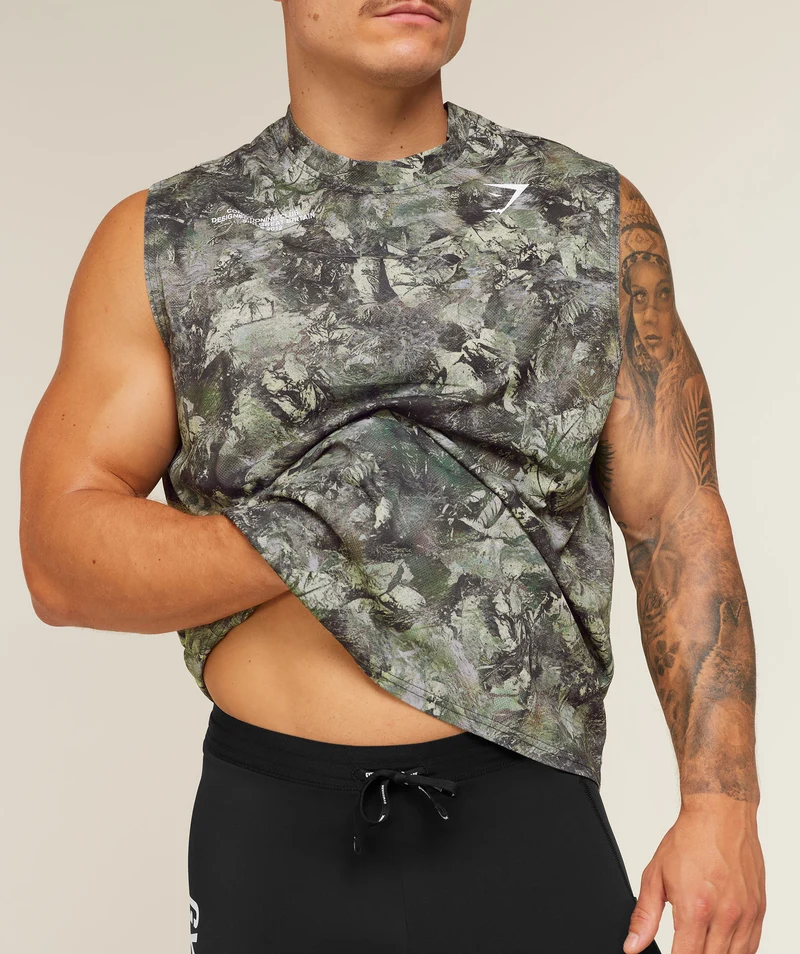 Gymshark Conditioning Club Washed Tank - Chalk Beige/White/Wash