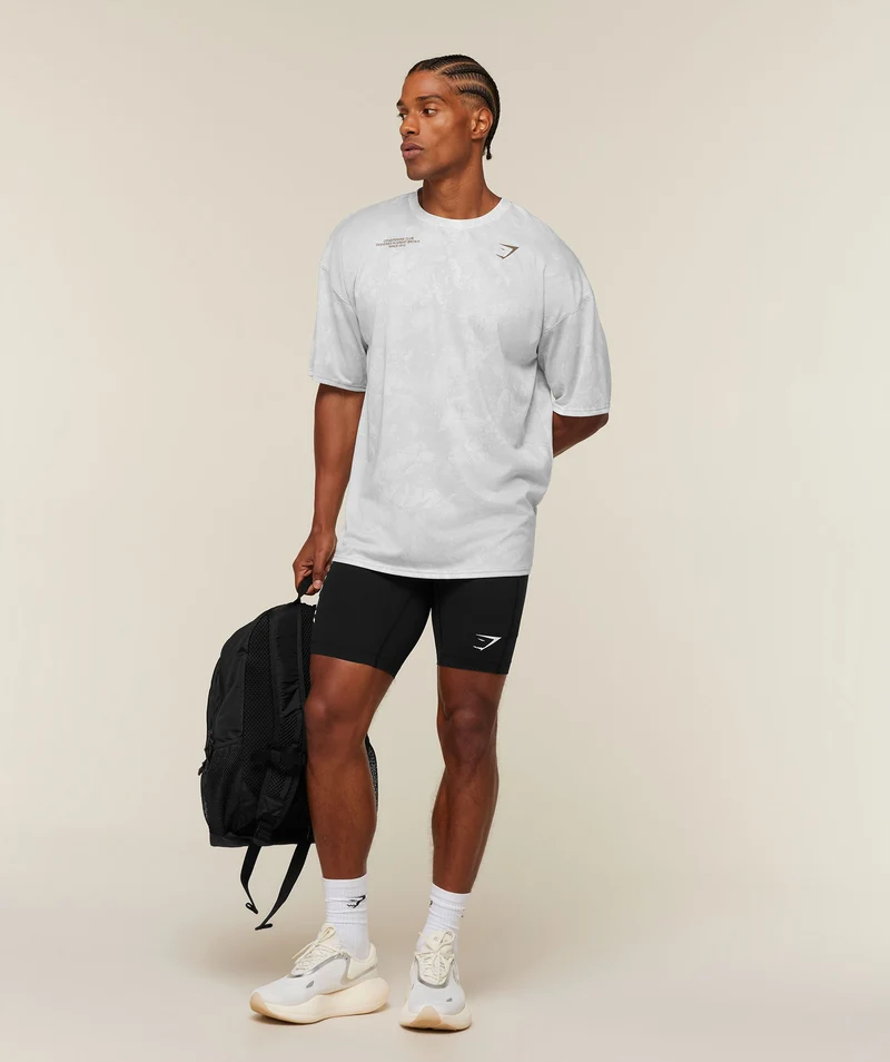 Gymshark Conditioning Club Oversized T-Shirt - White/Lifestyle Brown