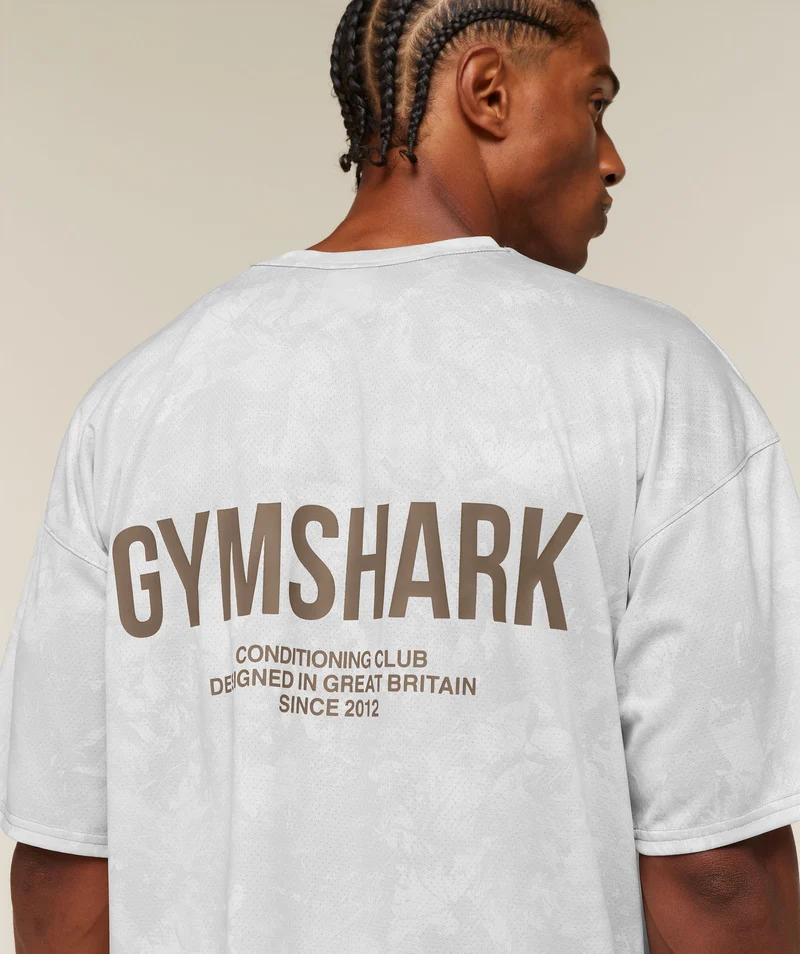 Gymshark Conditioning Club Oversized T-Shirt - White/Lifestyle Brown