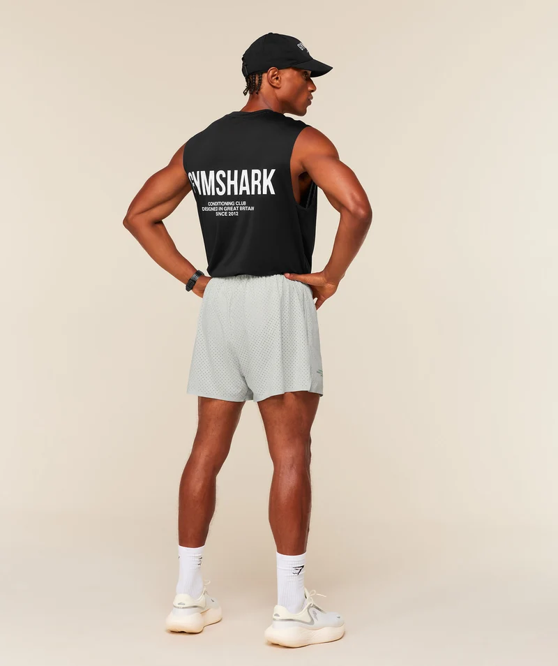 Gymshark Conditioning Club 4" Shorts - Light Grey/Track Green