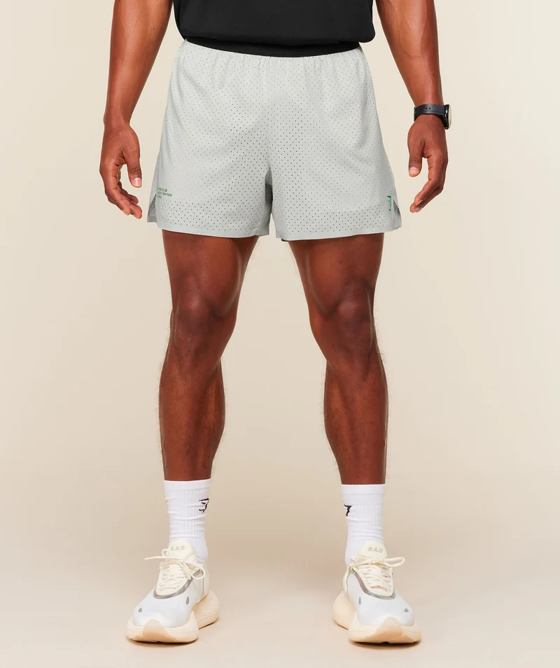 Gymshark Conditioning Club 4" Shorts - Light Grey/Track Green