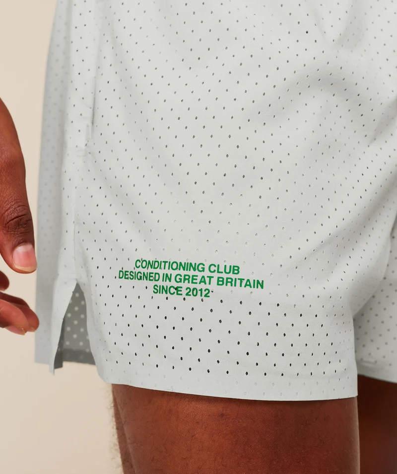 Gymshark Conditioning Club 4" Shorts - Light Grey/Track Green
