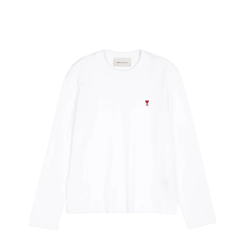 AMI Paris Red Ami De Coeur Long Sleeve T-Shirt