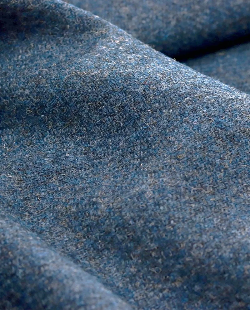 Harris Tweed Weste "Wales" in blue shadow