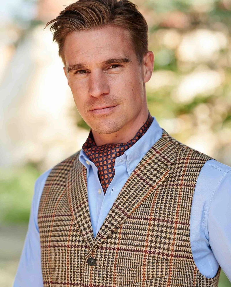 Harris Tweed Weste "Wales" im scottish Check