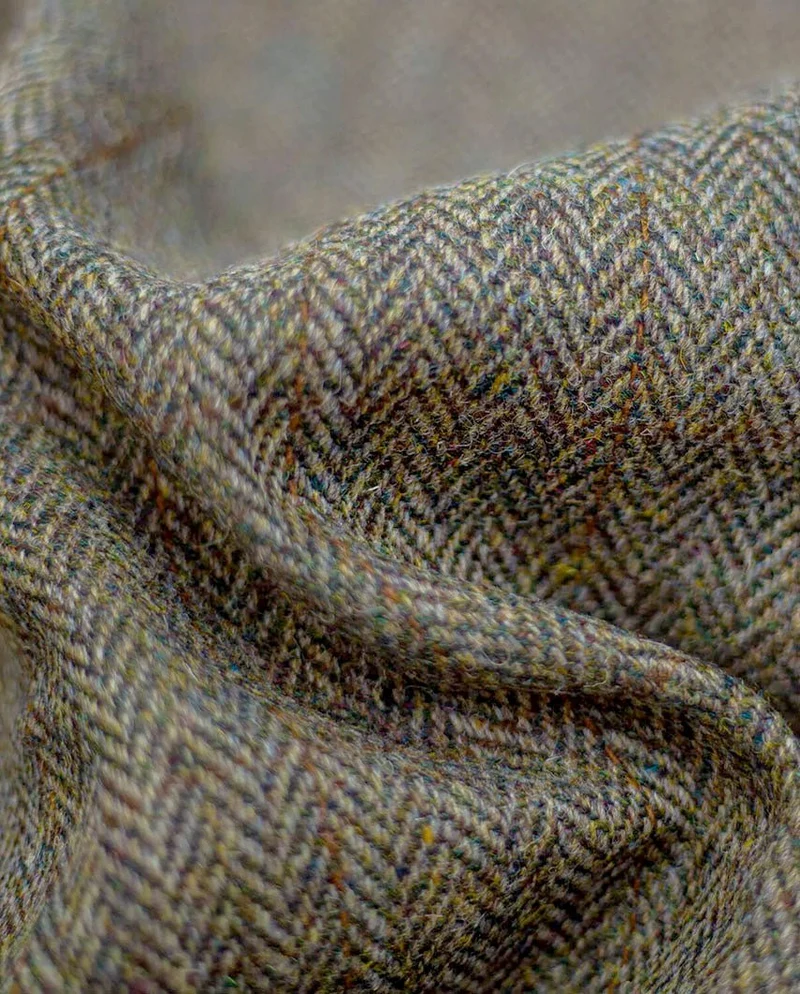 Gefütterte Harris Tweed Weste "Levi" mit Leder Applikationen