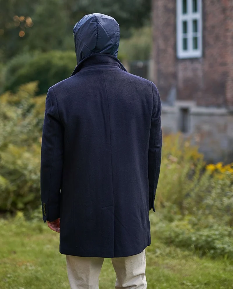 Kurzmantel "Flynston" mit Westeneinsatz in navy