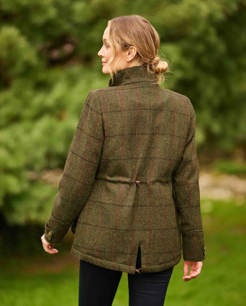 Damenjacke "Bailey" aus Harris Tweed green overcheck