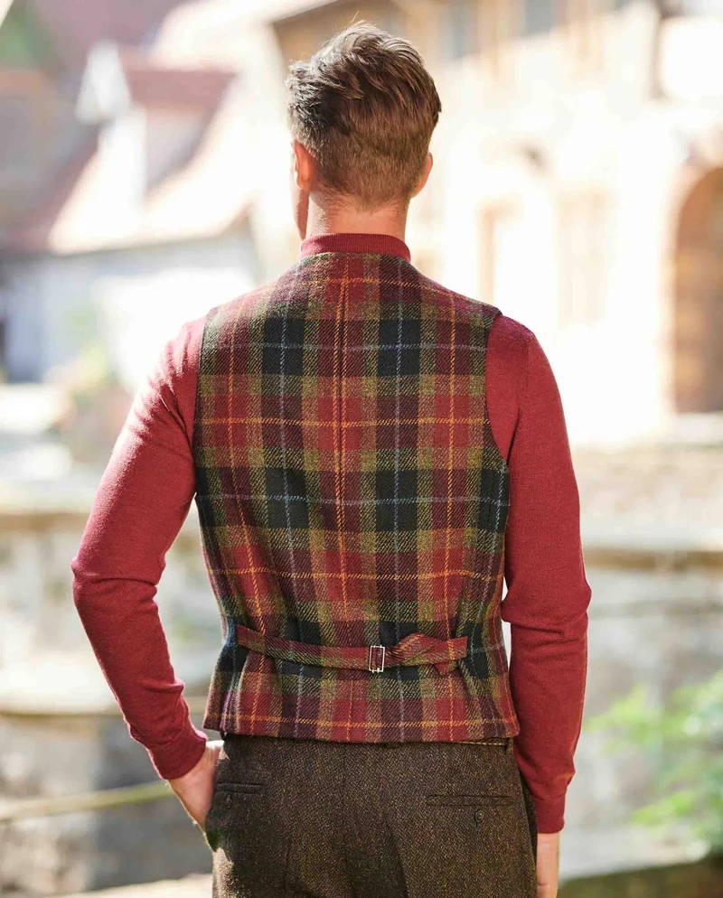 Harris Tweed Weste "Wales" in "Check of Island"