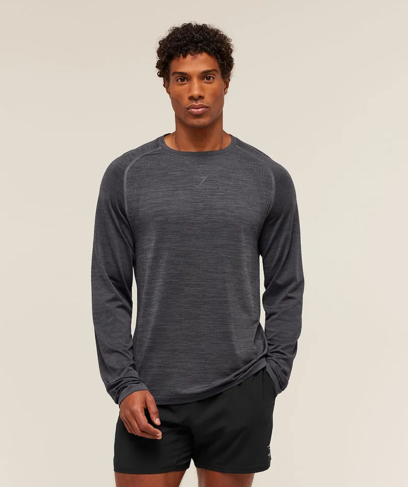 Gymshark Versatile Seamless Long Sleeve T-Shirt - Dark Grey/Black