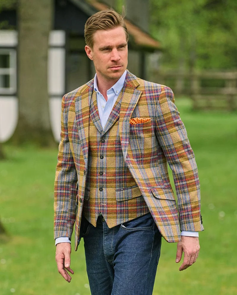 Magee Tweed Sakko "London" in multicolor Check