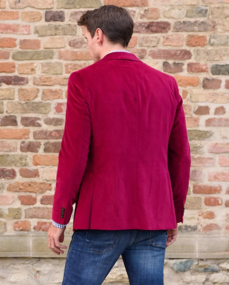 Herren Samt Sakko "London" in red