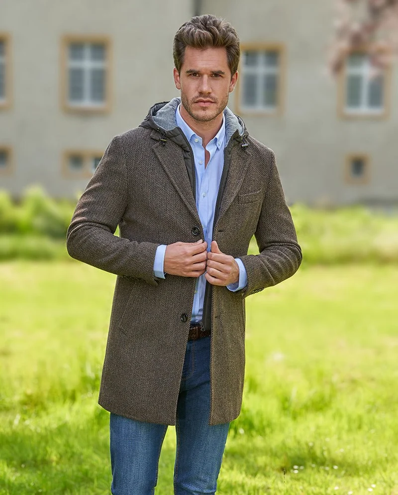 Kurzmantel "Flynston" mit Westeneinsatz in green hill