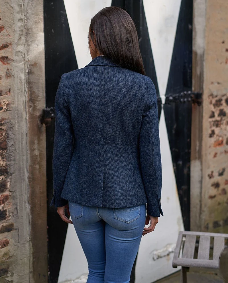Harris Tweed Blazer "Ami" in blue herringbone