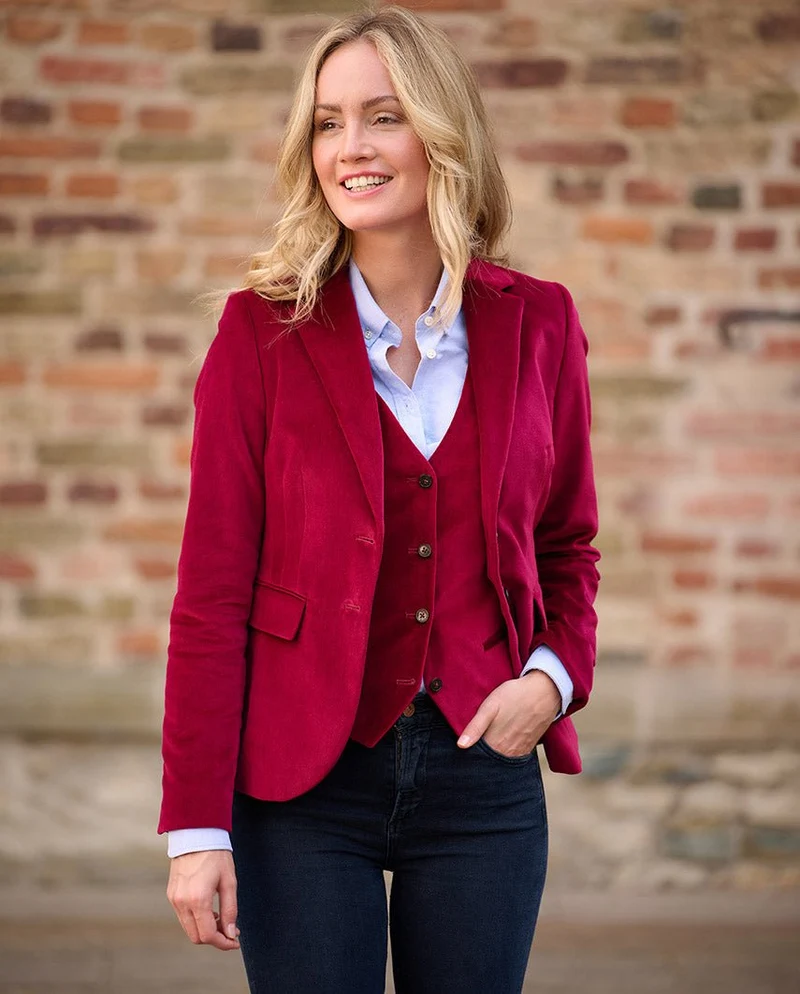 Damen Samtblazer "Ami" in red