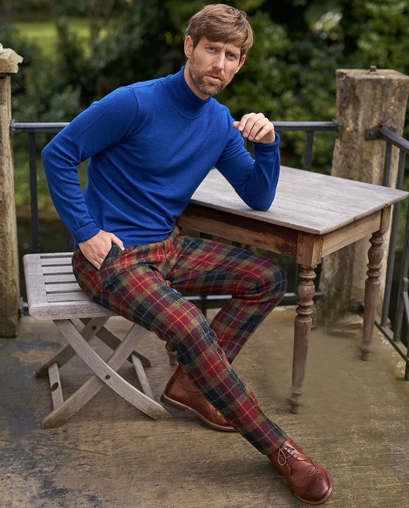 Mr. Miller - Harris Tweed Hose in Check of Island