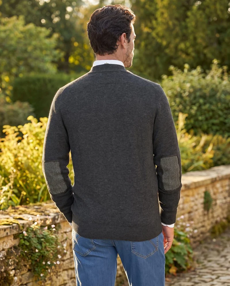 Herren Merino-Strickjacke "The Cardigan" in charcoal