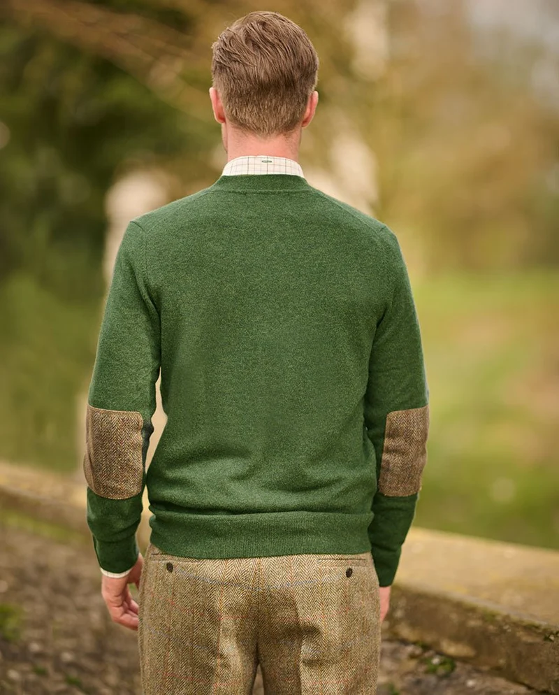 Herren Merino-Strickjacke "The Cardigan" in racing green