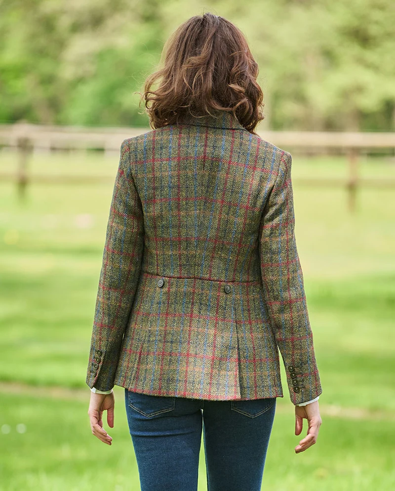 Harris Tweed Blazer "Carola" in red-blue Check