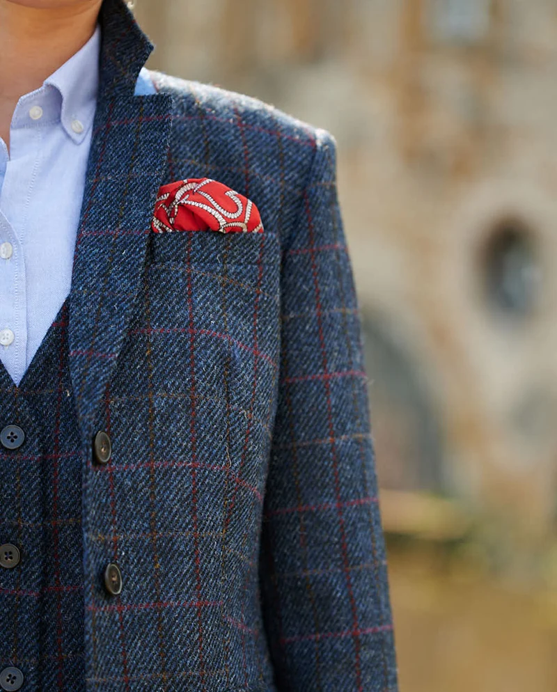 Harris Tweed Blazer "Carola" in scottish blue