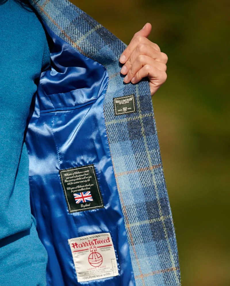 Harris Tweed Blazer "Carola" in Jeans Herringbone