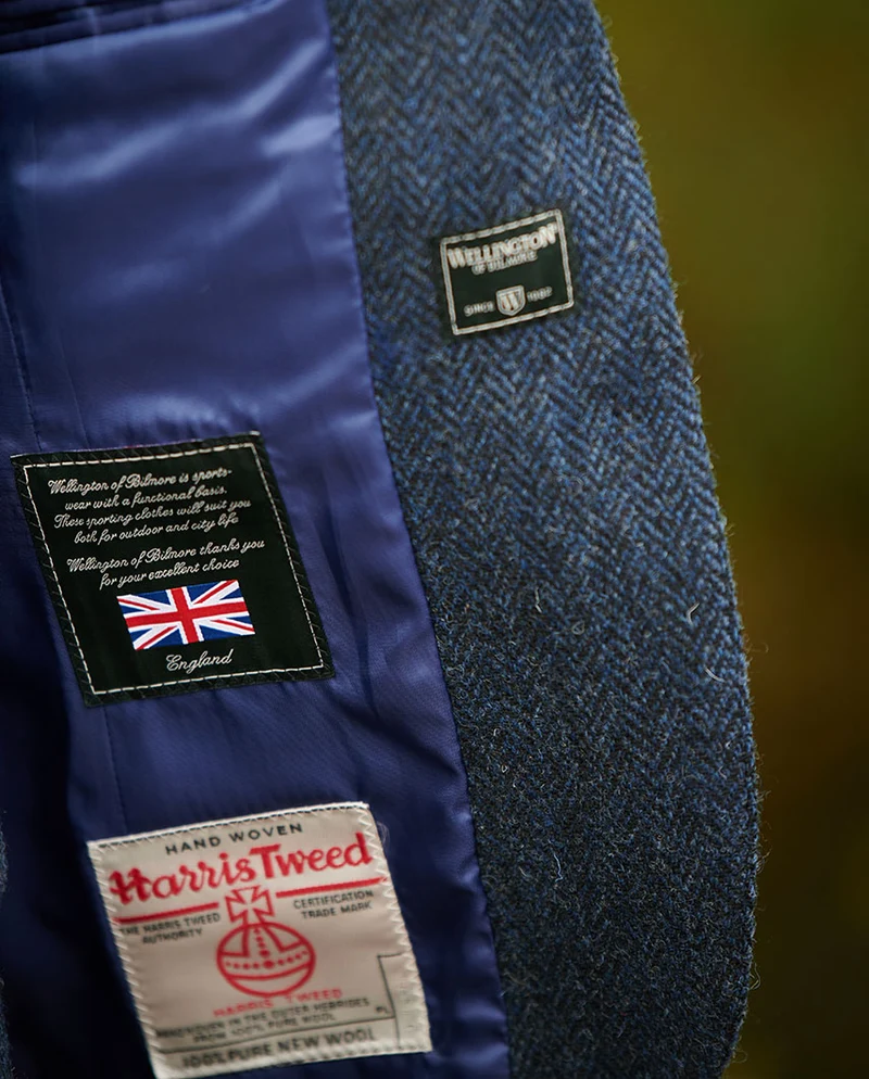 Harris Tweed Blazer "Carola" in blue Herringbone