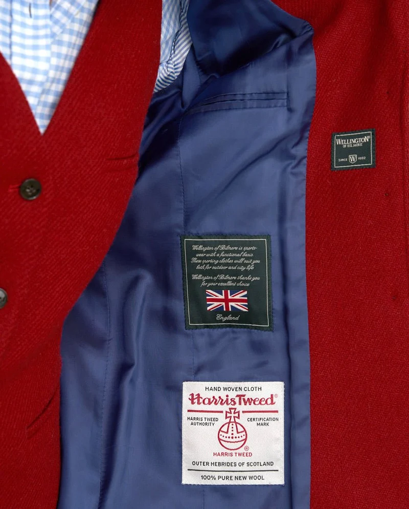 Harris Tweed Blazer "Carola" in red Twill