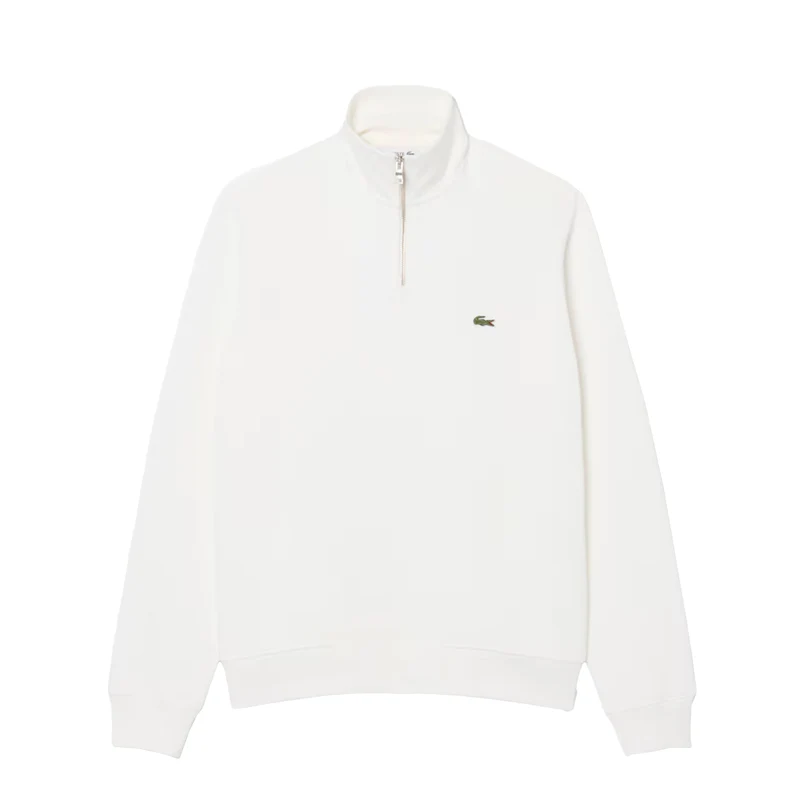 Lacoste Zippered Stand Up Collar Cotton Sweatshirt