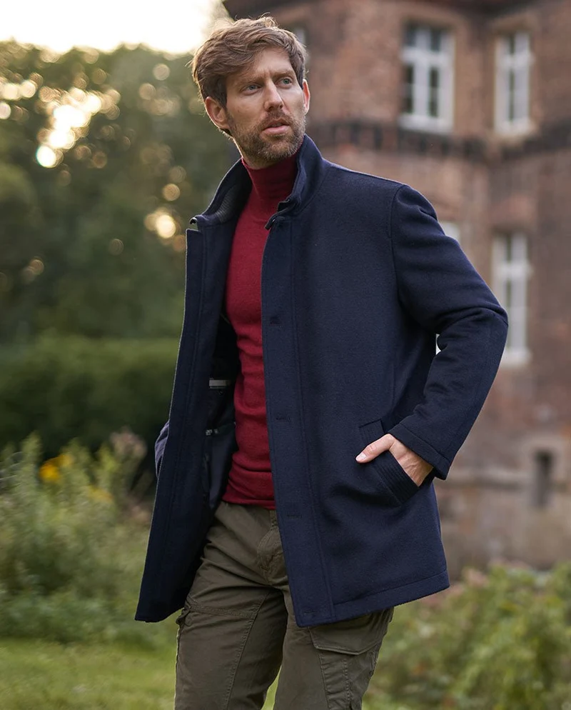 Stilvolle Herrenjacke "Brooklyn" in navy aus Woll-Kaschmirqualität