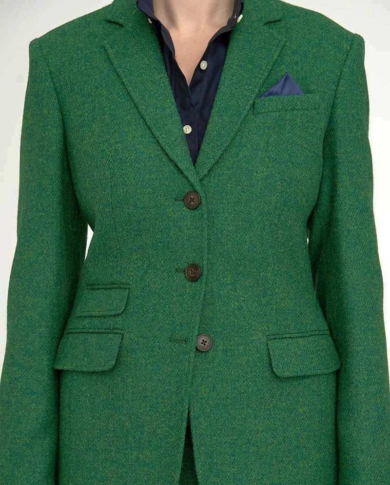 Harris Tweed Blazer "Carola" in green Twill