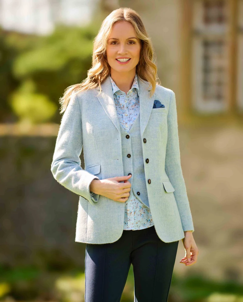 Harris Tweed Blazer "Carola" in light blue Twill