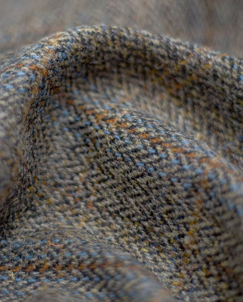 Harris Tweed Weste "Tailor" in green-blue herringbone