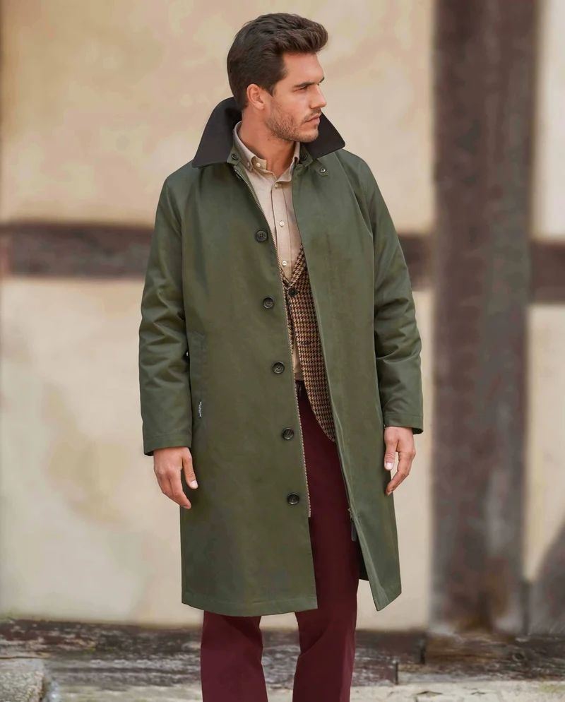 Herrenmantel "Finchester all season" in oliv mit heraustrennbarem Wollfutter