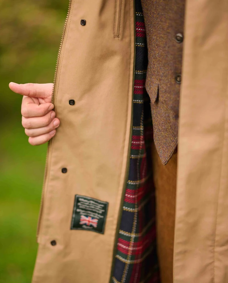 Herrenmantel "Finchester all season" in dark sand mit heraustrennbarem Wollfutter