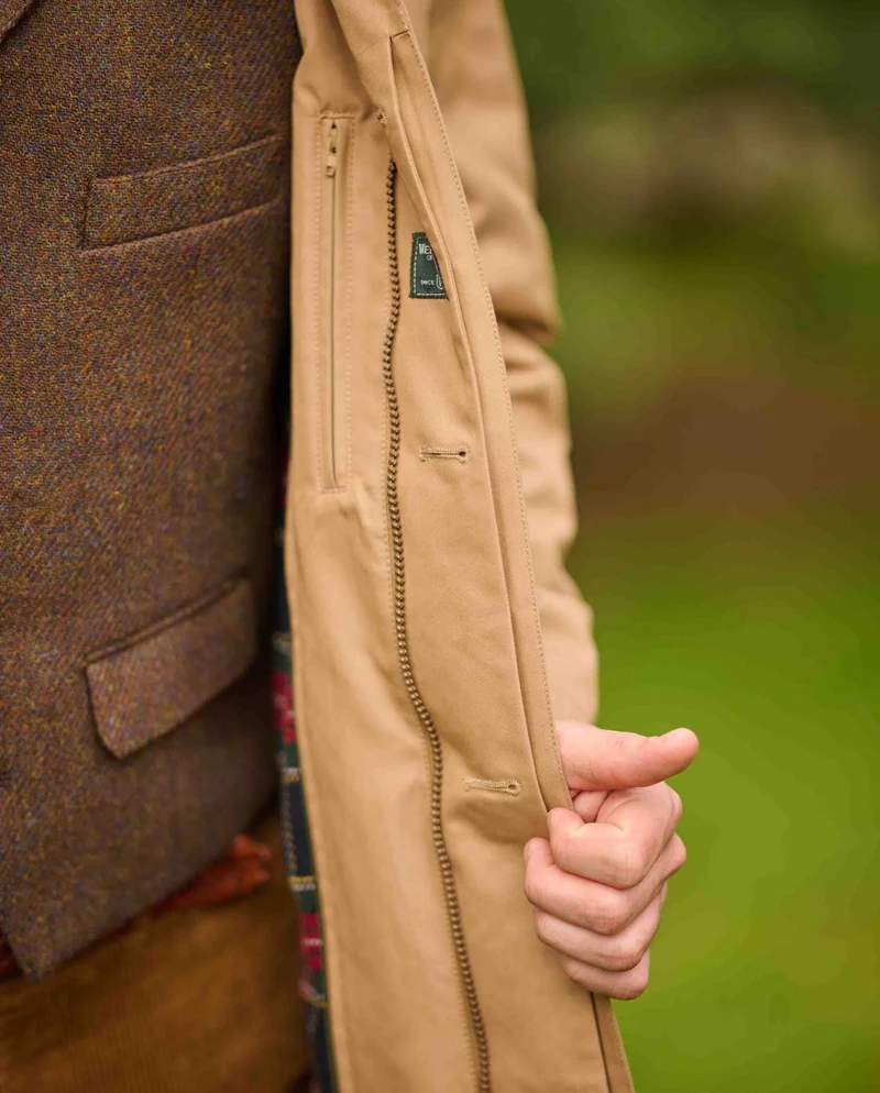 Herrenmantel "Finchester all season" in dark sand mit heraustrennbarem Wollfutter