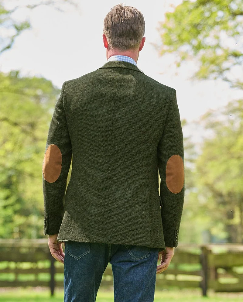 Harris Tweed Sakko "London" in green Island Herringbone
