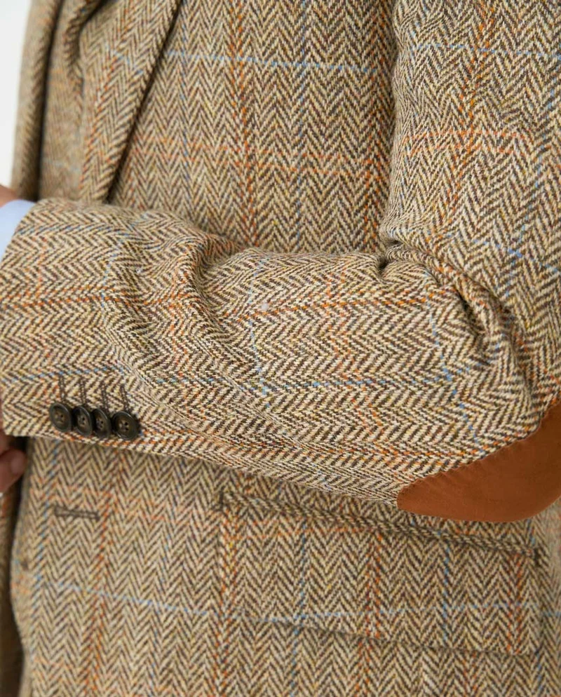 Harris Tweed Sakko "London" in sand herringbone