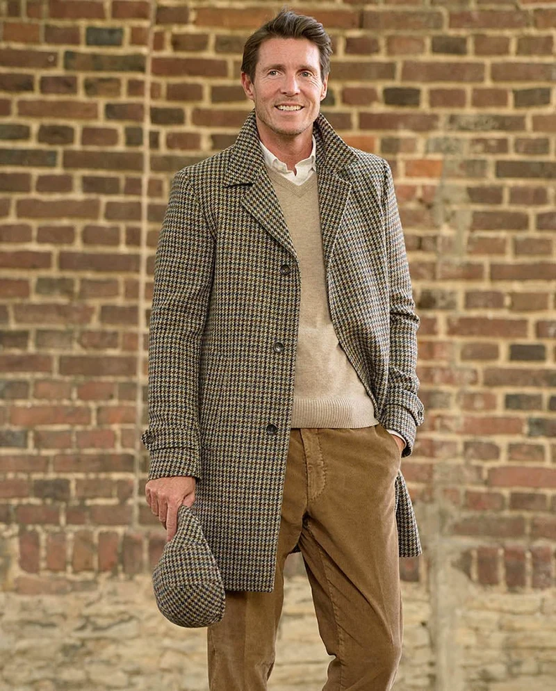 Herren Blazermantel "Billy" aus Harris Tweed im Hahnentritt