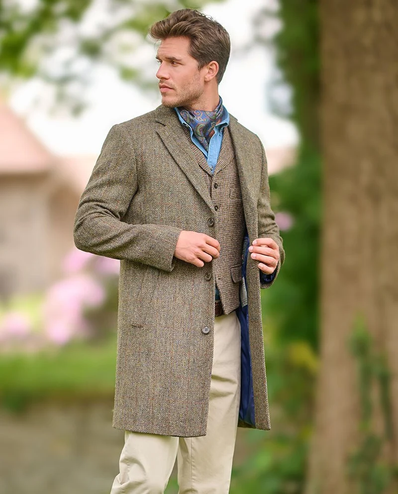 Harris Tweed Blazermantel "Barney" für Herren in evergreen