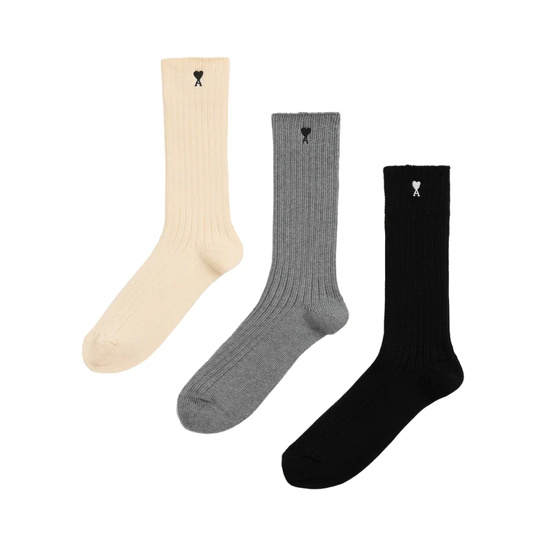 AMI Paris Ami De Coeur Three Pack Socks