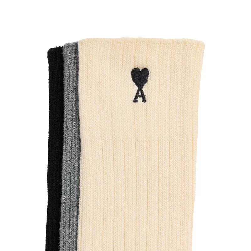 AMI Paris Ami De Coeur Three Pack Socks