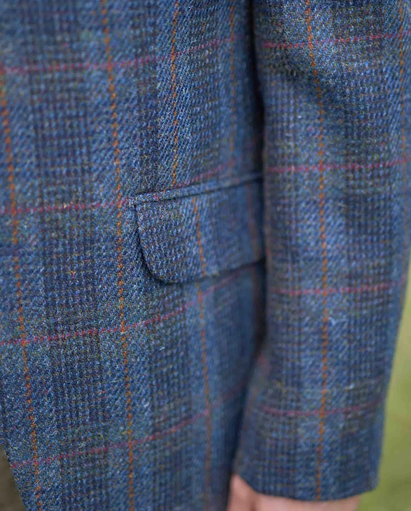 Harris Tweed Sakko "London" in multi-blue Tweed