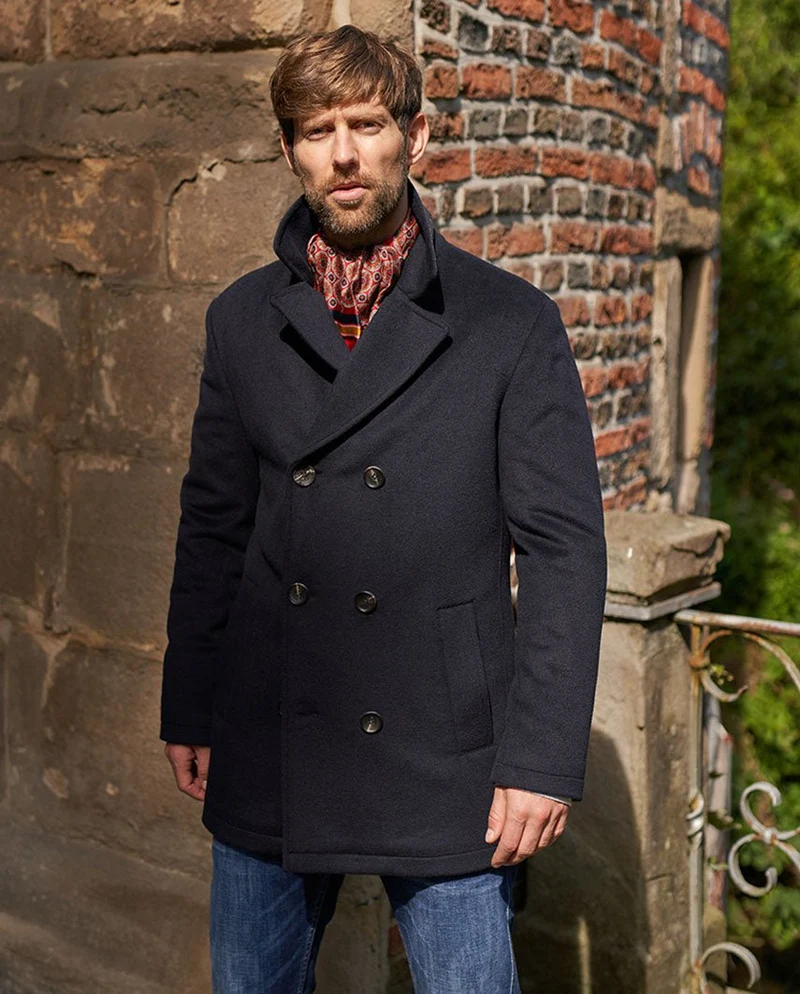 Herren Cabanjacke "Seaberg" in navy aus Woll-Kaschmir Qualität