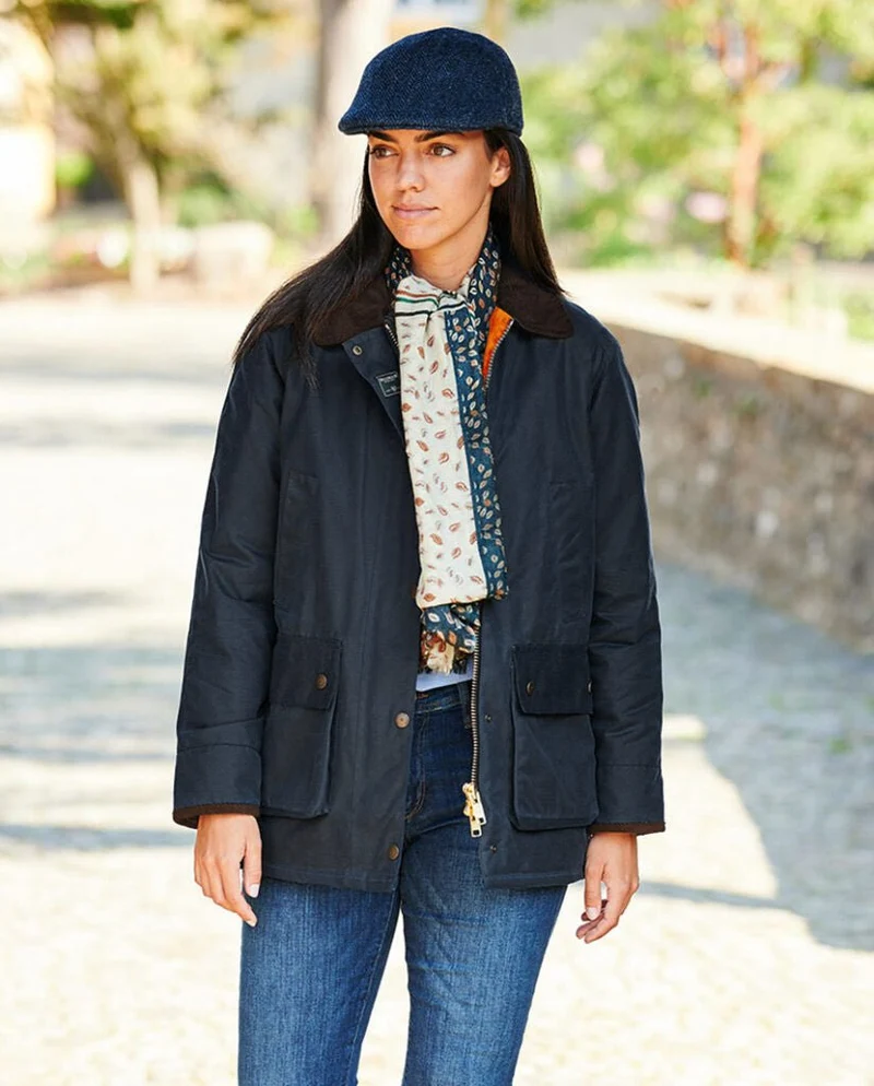 Authentische Damen Wachsjacke "Queensberg" in navy