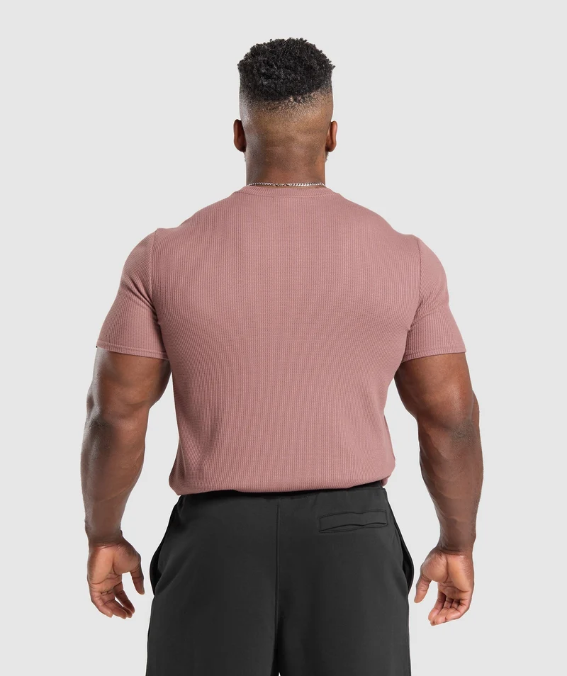 Gymshark Waffle T-Shirt - Brick Brown